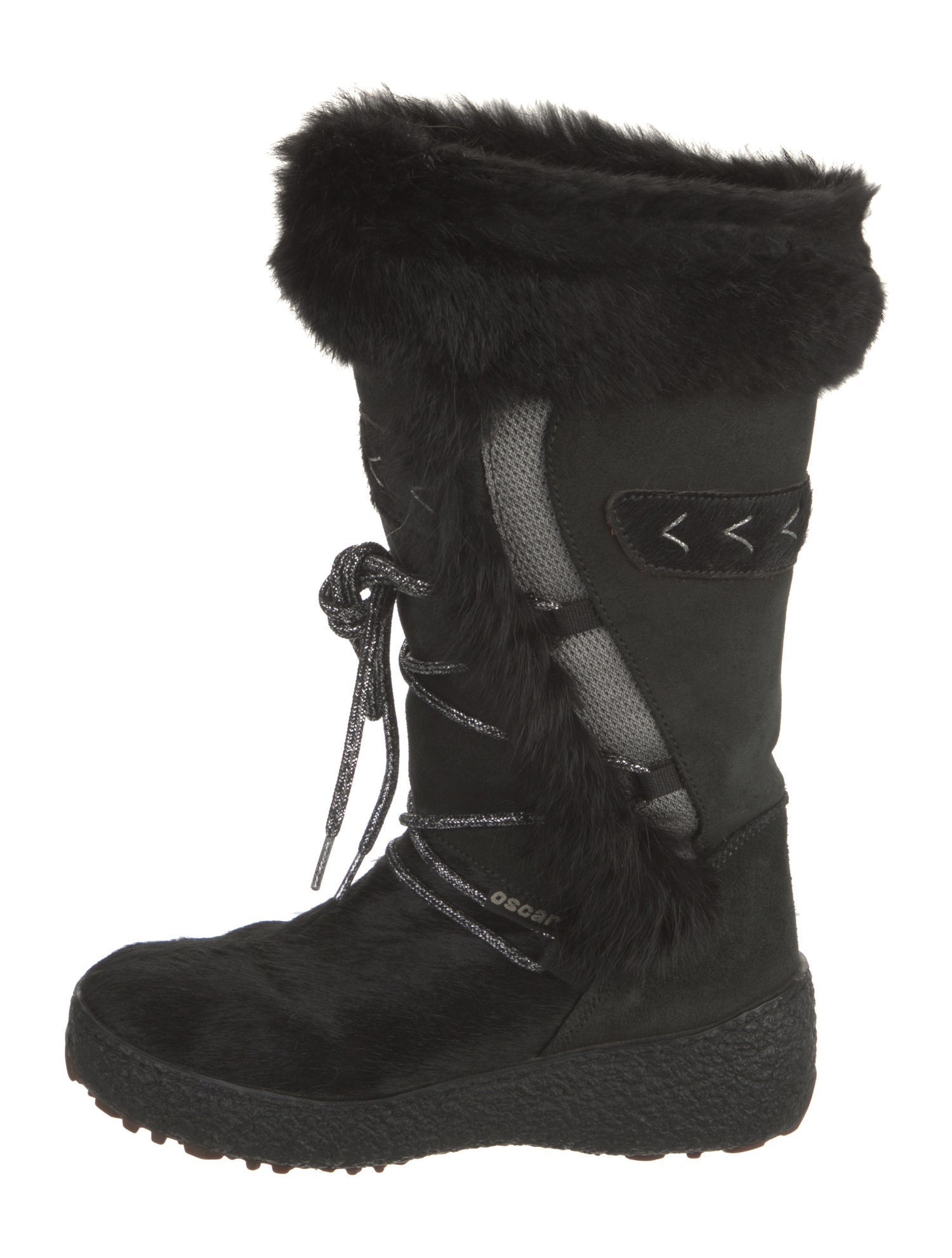 Oscar Sport Ponyhair Lace-Up Boots