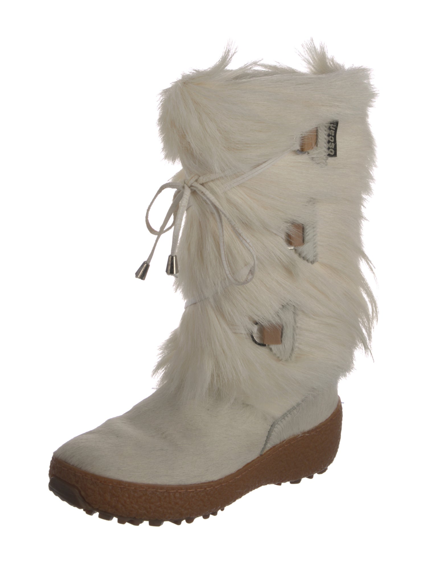 Oscar Sport Ponyhair Fur Trim Lace-Up Boots