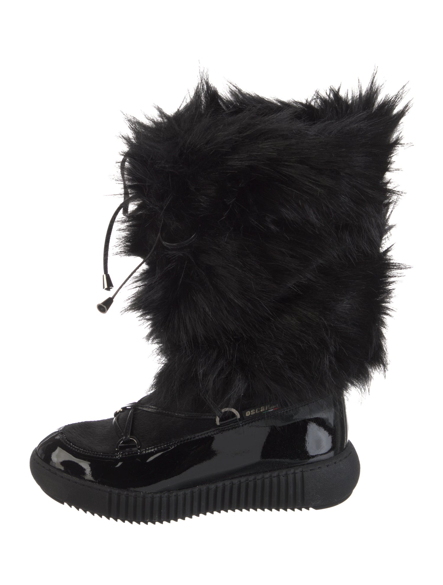 Oscar Sport Patent Leather Lace-Up Boots