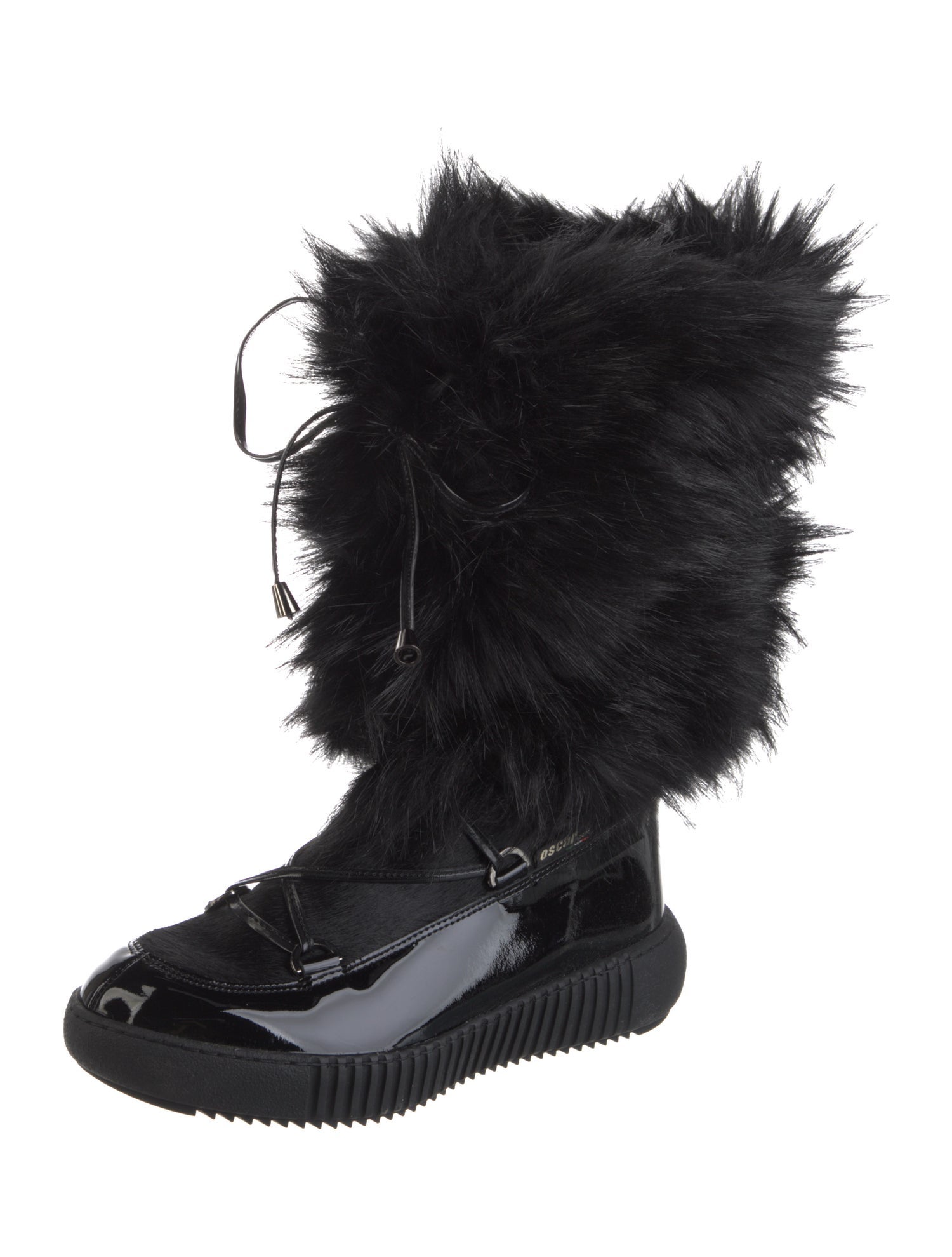 Oscar Sport Patent Leather Lace-Up Boots