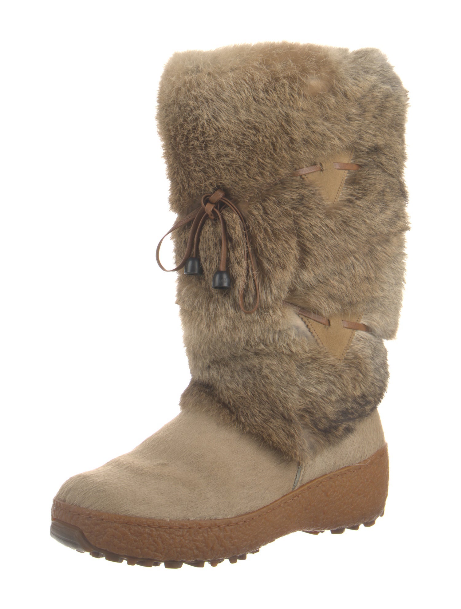 Oscar Sport Fur Lace-Up Boots