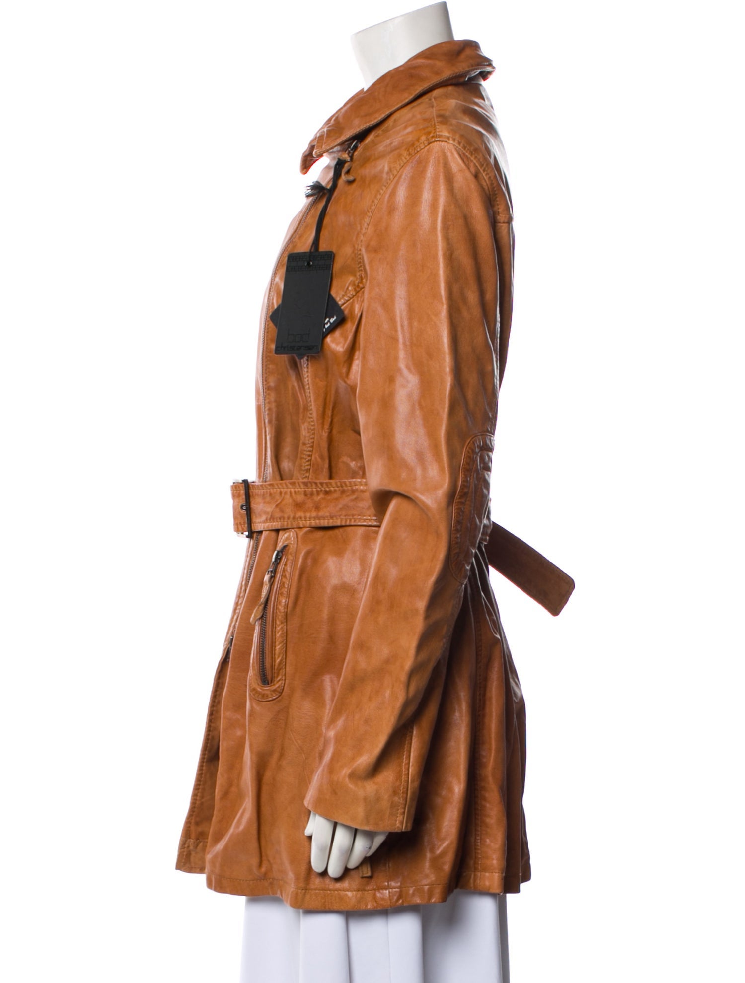Bod & Christensen Leather Trench Coat