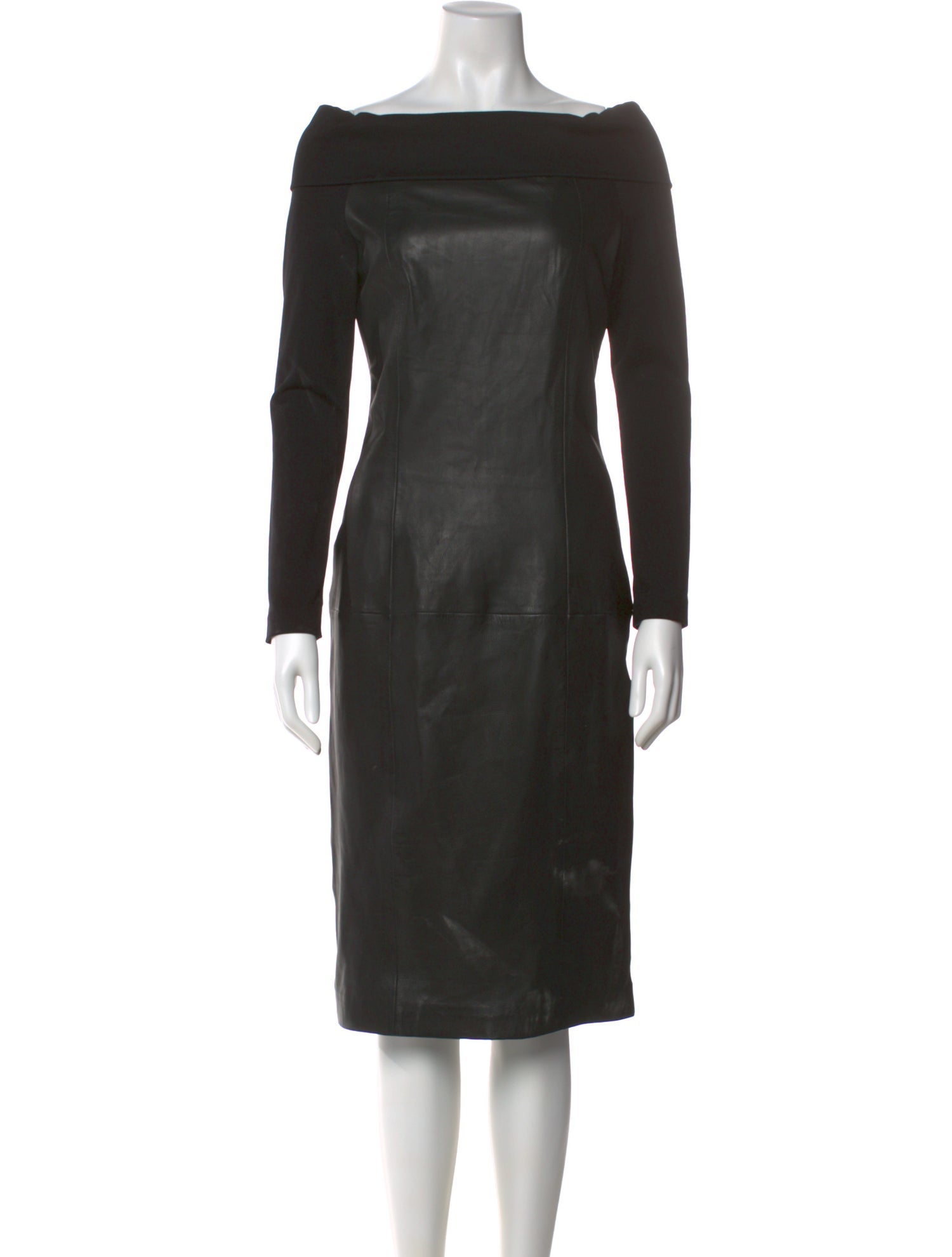 Bod & Christensen Leather Midi Length Dress