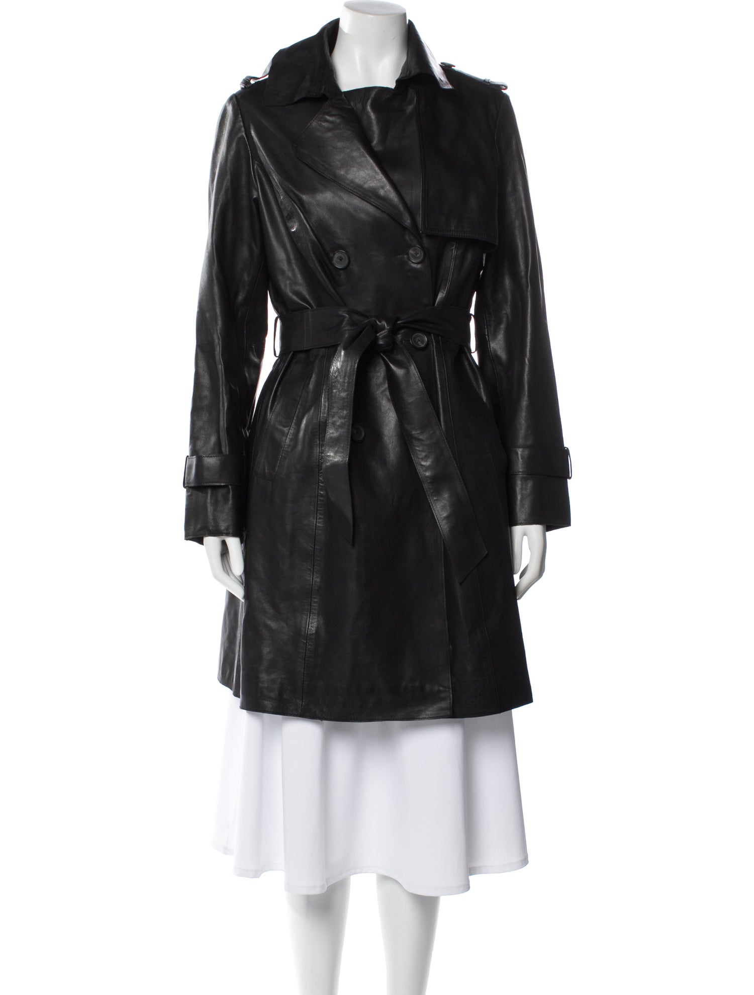 Bod & Christensen Leather Trench Coat