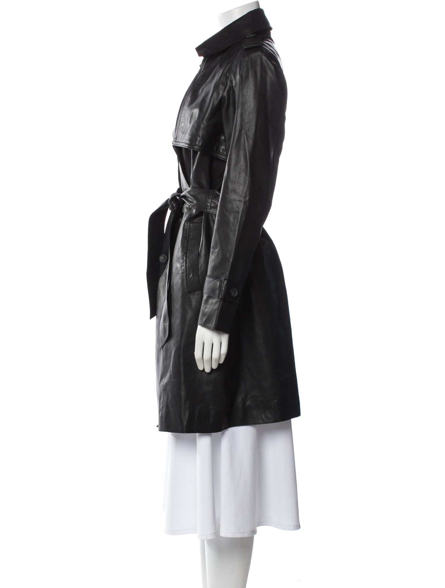 Bod & Christensen Leather Trench Coat