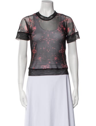 Ottolinger Mesh Floral Print T-Shirt