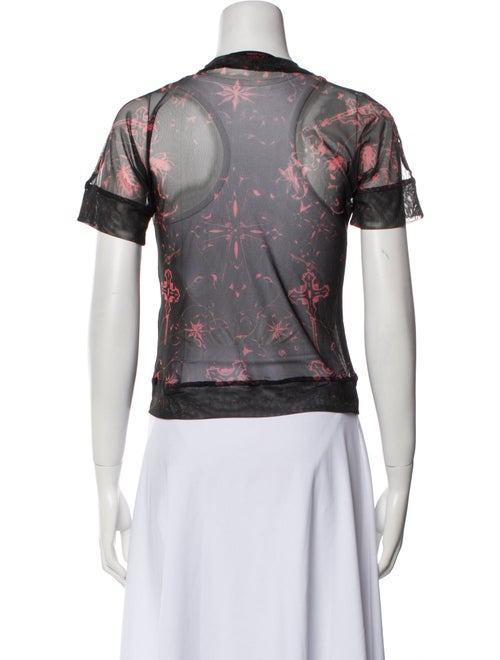 Ottolinger Mesh Floral Print T-Shirt