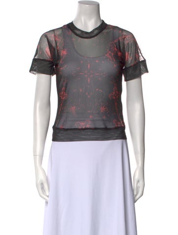 Ottolinger Tops Mesh Printed T-Shirt XS