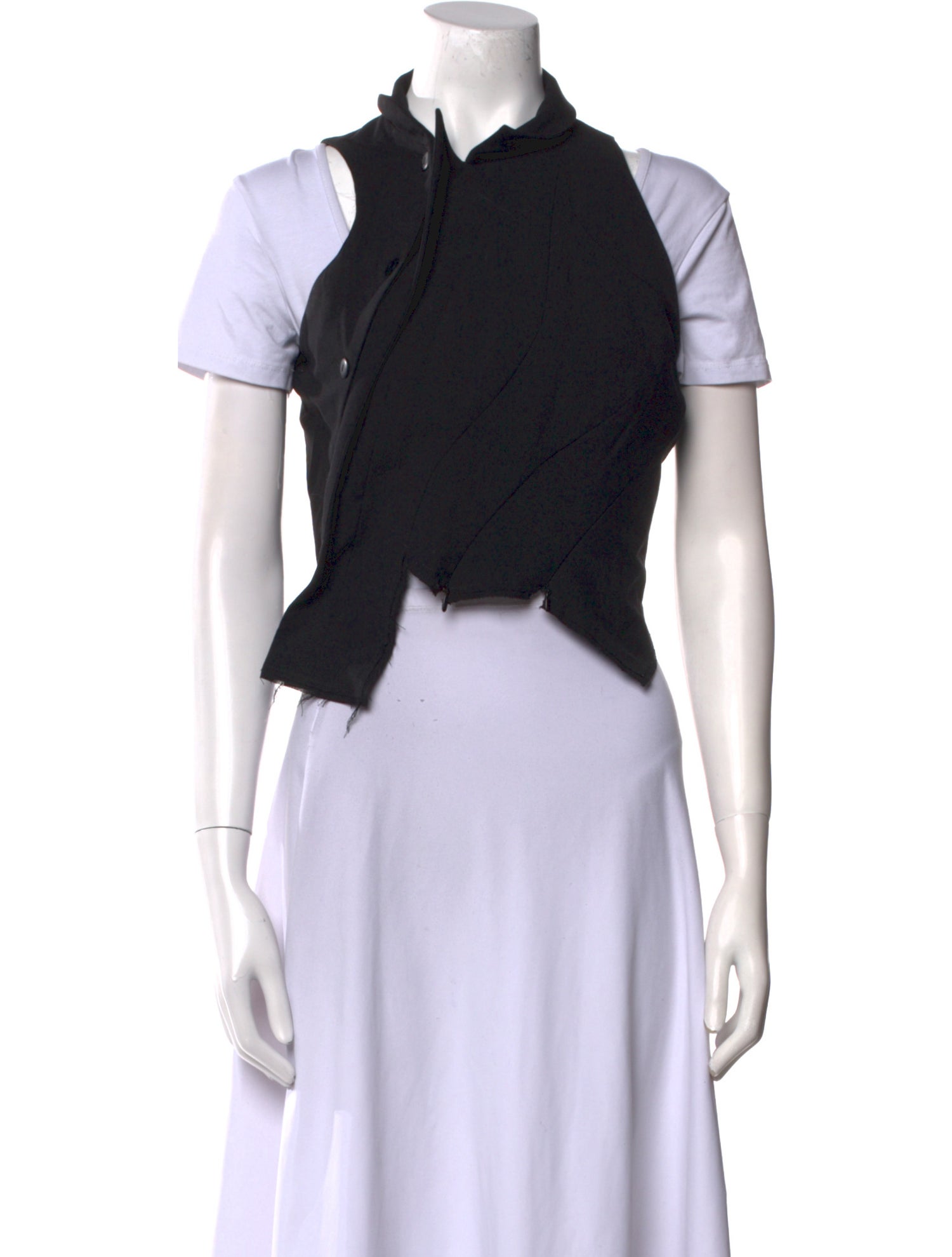 Ottolinger Tie Neck Short Sleeve Crop Top