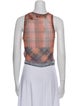 Ottolinger Plaid Print Asymmetrical Crop Top