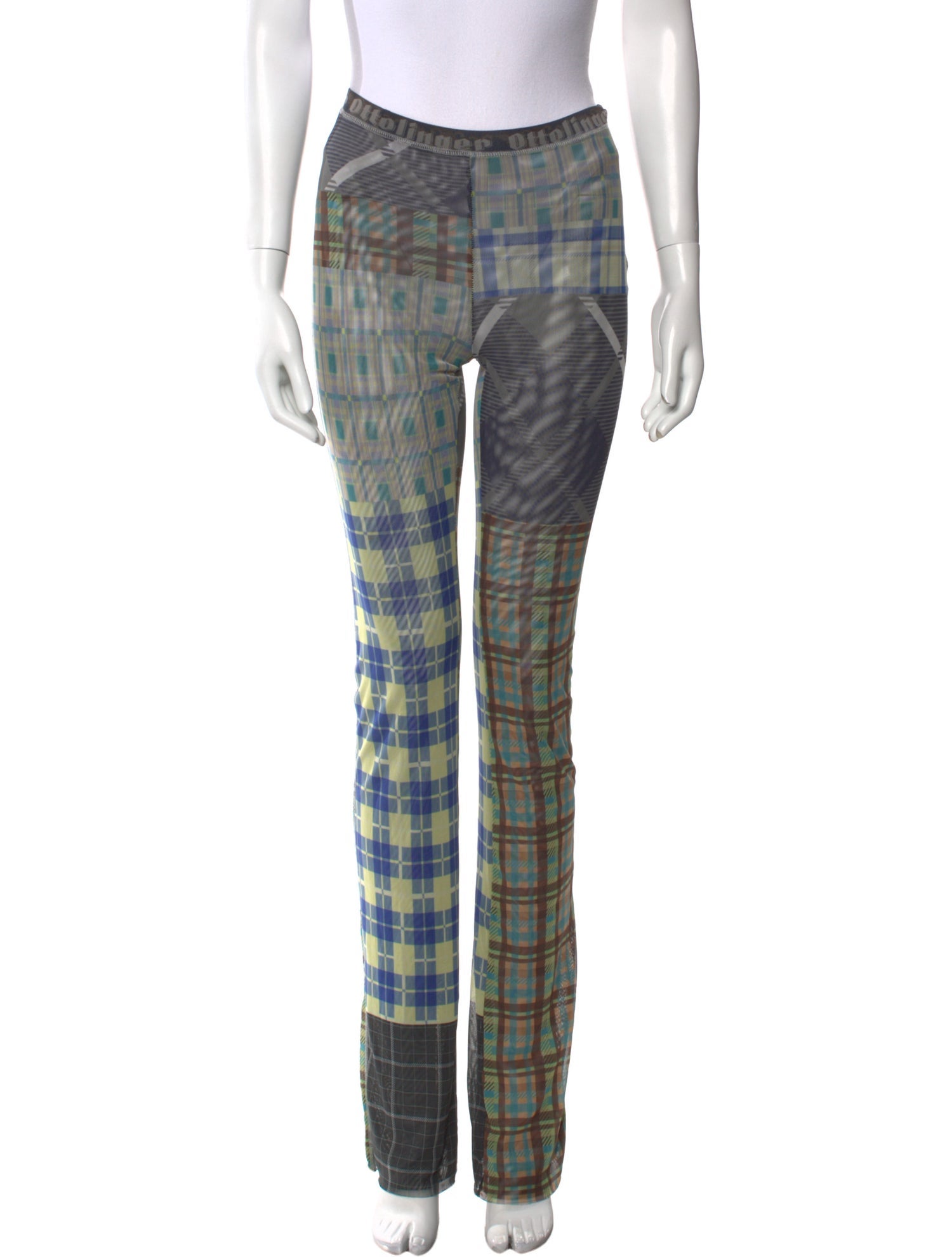 Ottolinger Plaid Print Straight Leg Pants
