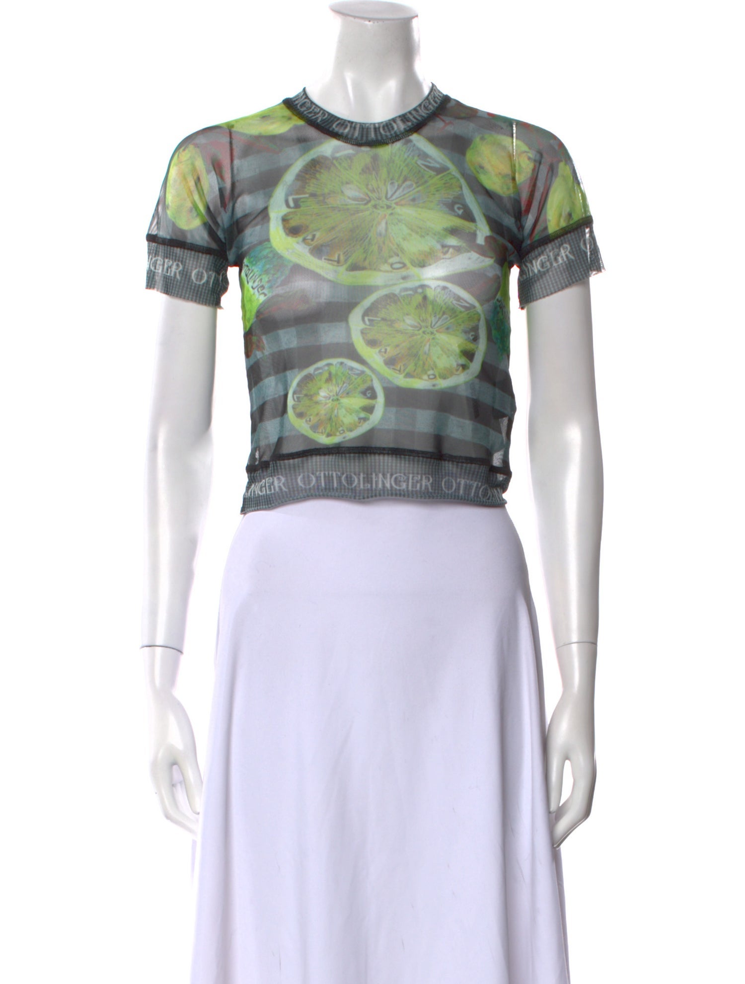 Ottolinger Printed Crew Neck Crop Top