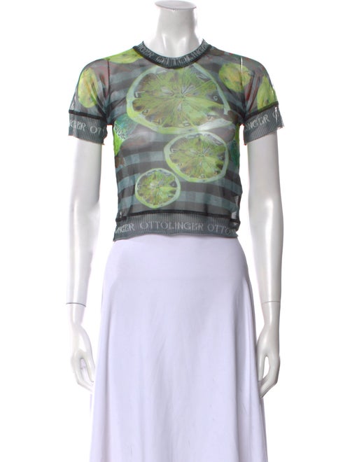 Ottolinger Printed Crew Neck Crop Top