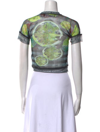 Ottolinger Printed Crew Neck Crop Top