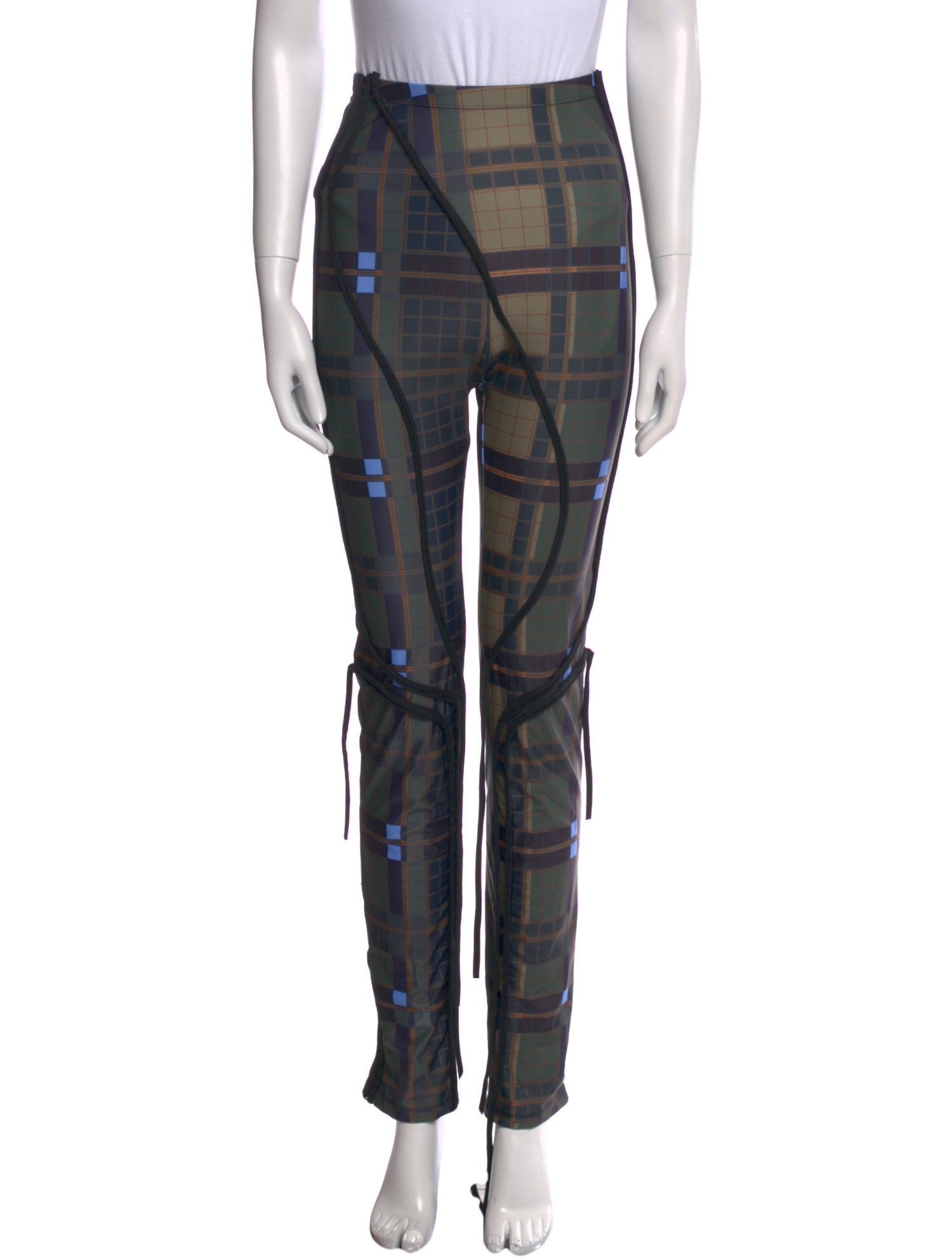 Ottolinger Plaid Print Skinny Leg Pants