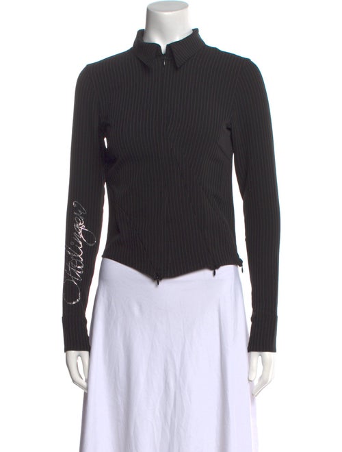 Ottolinger Mock Neck Long Sleeve Button-Up Top