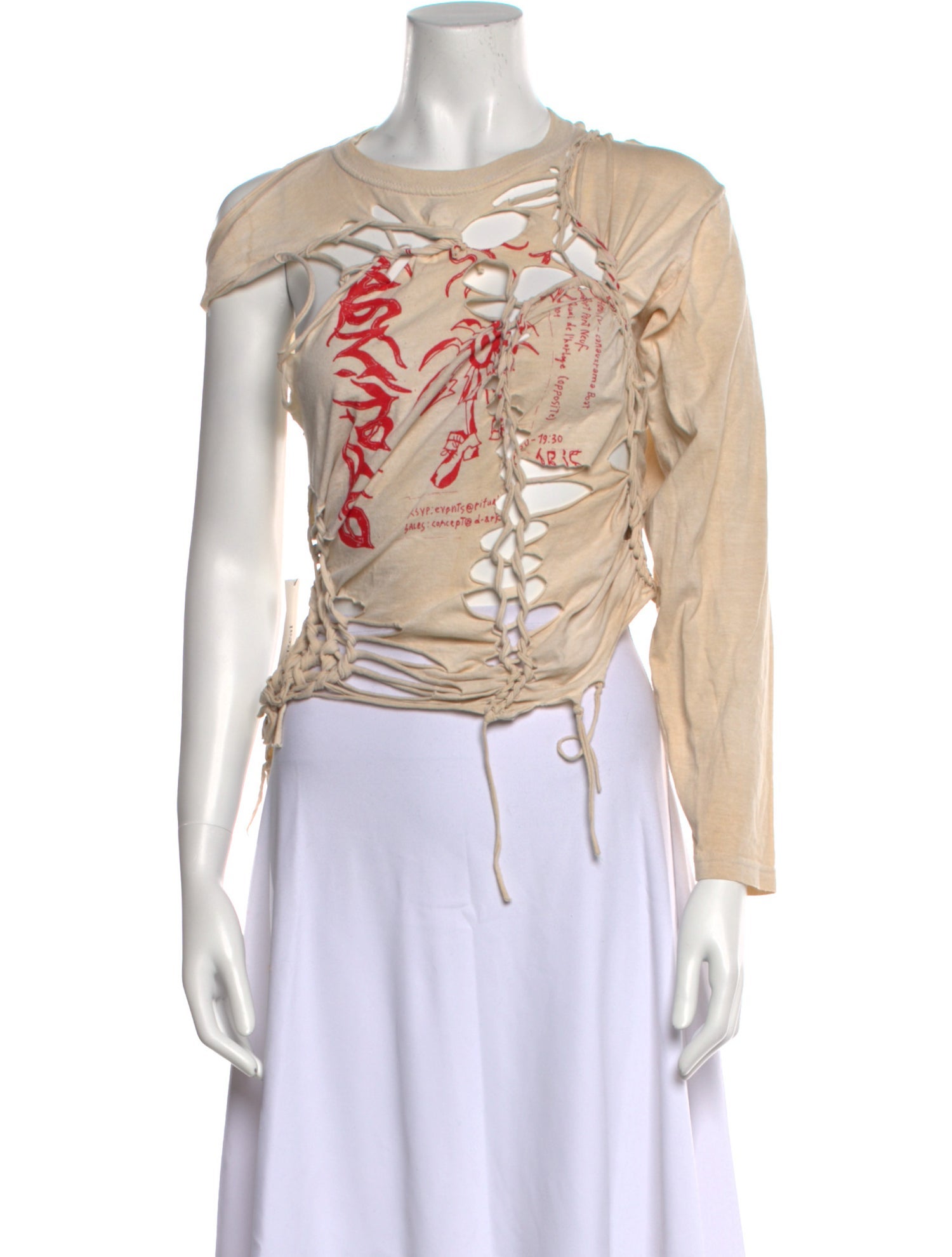 Ottolinger Graphic Print Scoop Neck Crop Top