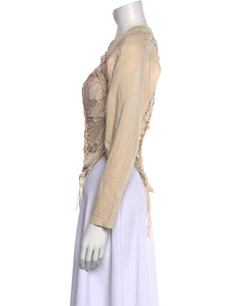 Ottolinger Graphic Print Scoop Neck Crop Top