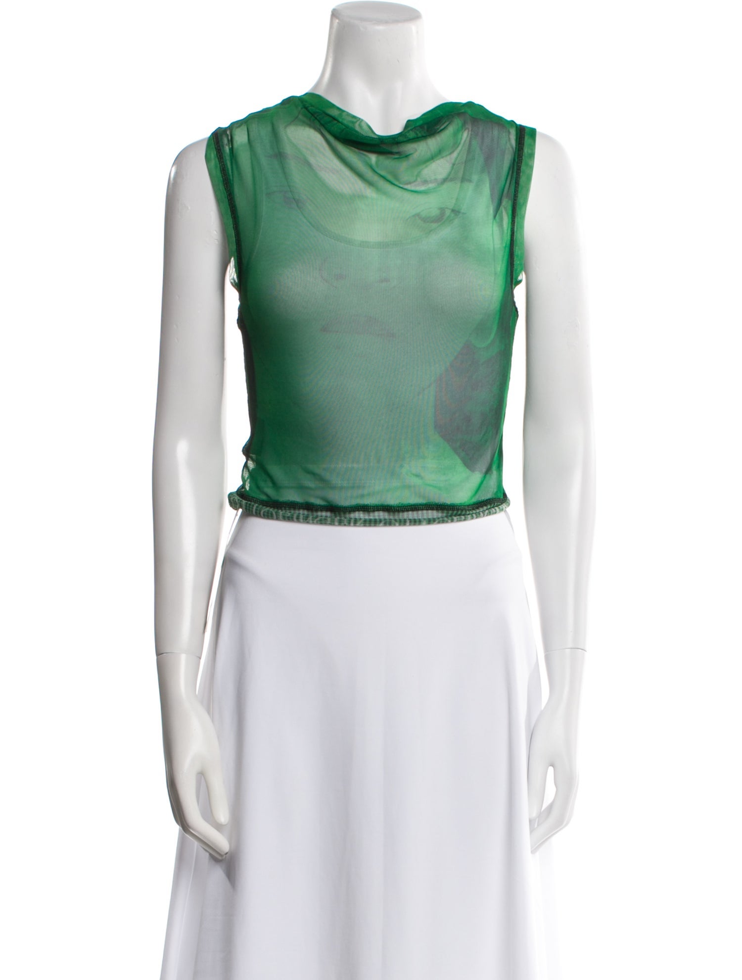 Ottolinger Cowl Neck Sleeveless Crop Top
