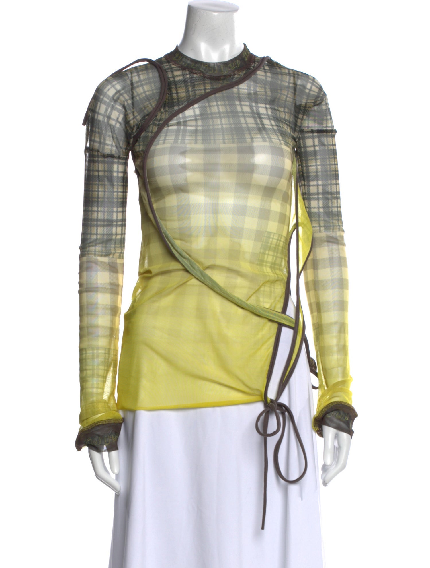 Ottolinger Plaid Print Crew Neck Sweatshirt