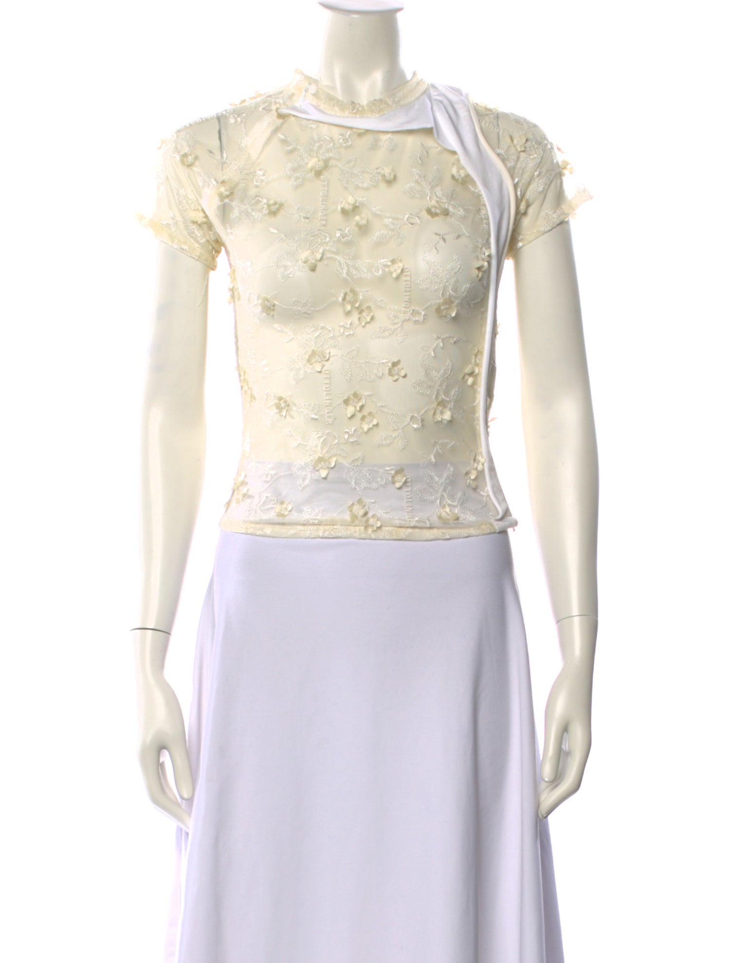 Ottolinger Mesh Crew Neck Crop Top w/ Tags