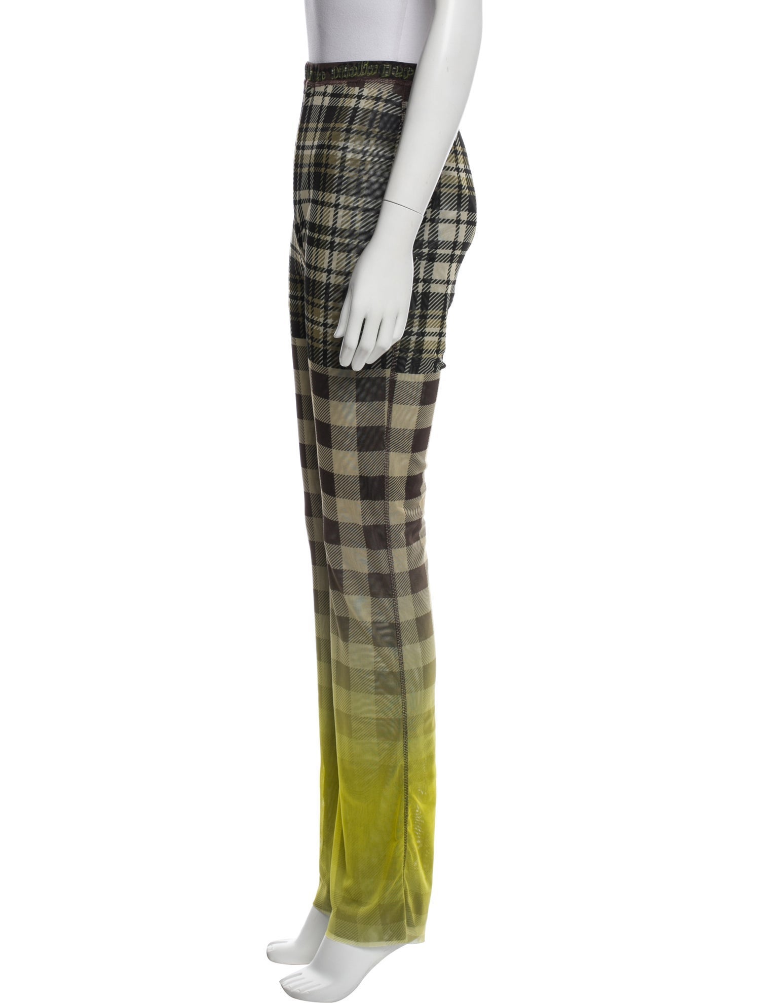 Ottolinger Plaid Print Straight Leg Pants