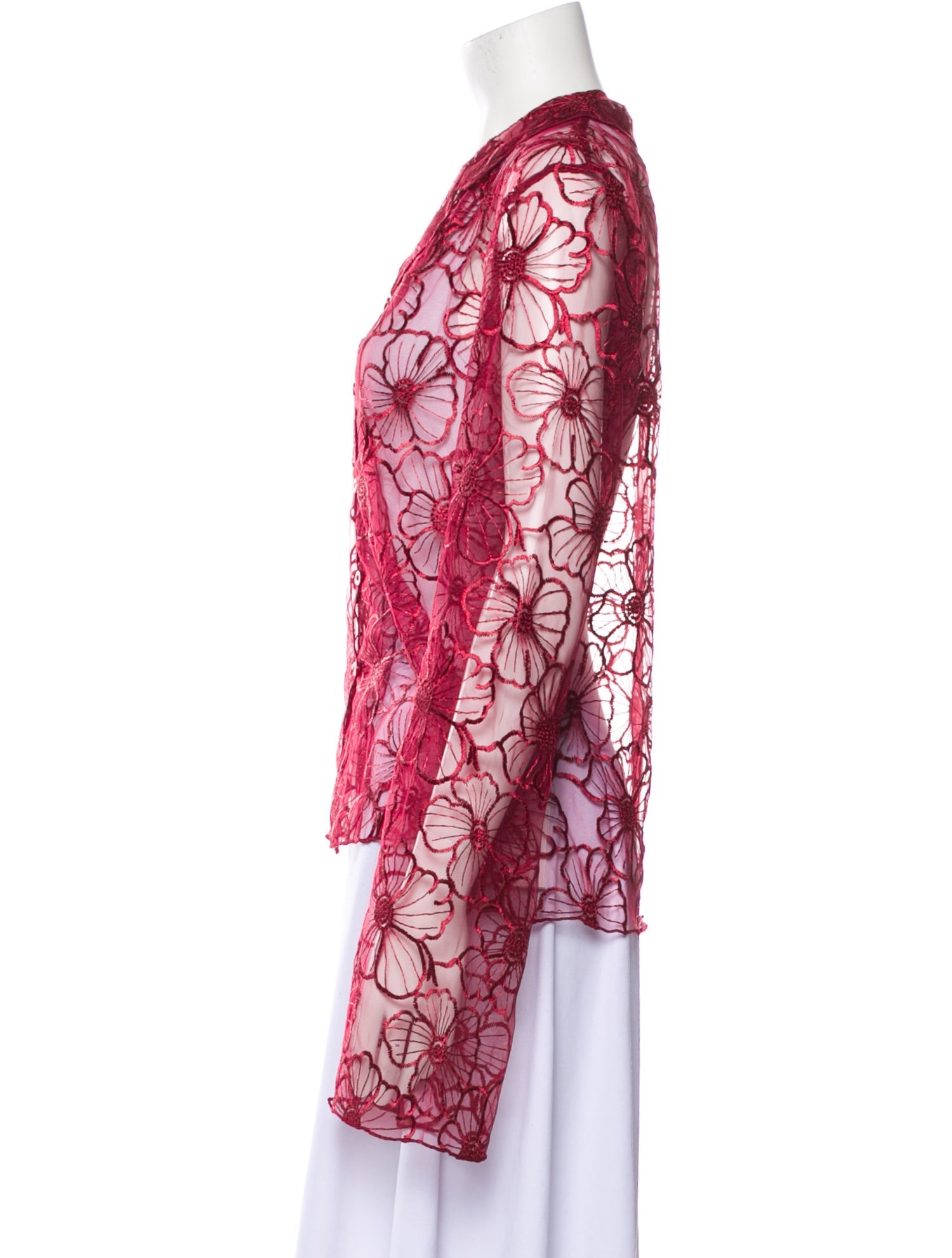 OpéraSPORT Floral Print Long Sleeve Button-Up Top w/ Tags