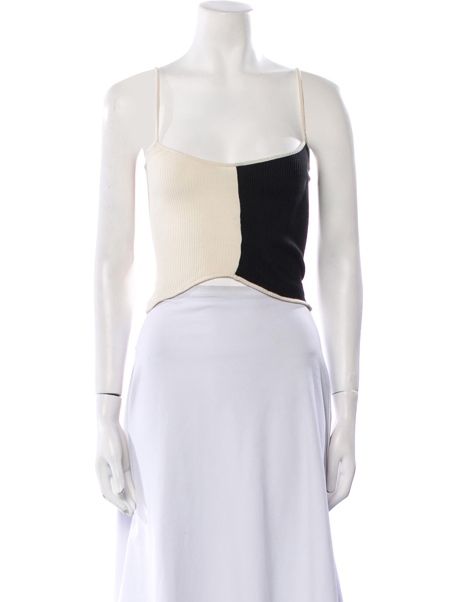 OpéraSPORT Silk Square Neckline Crop Top
