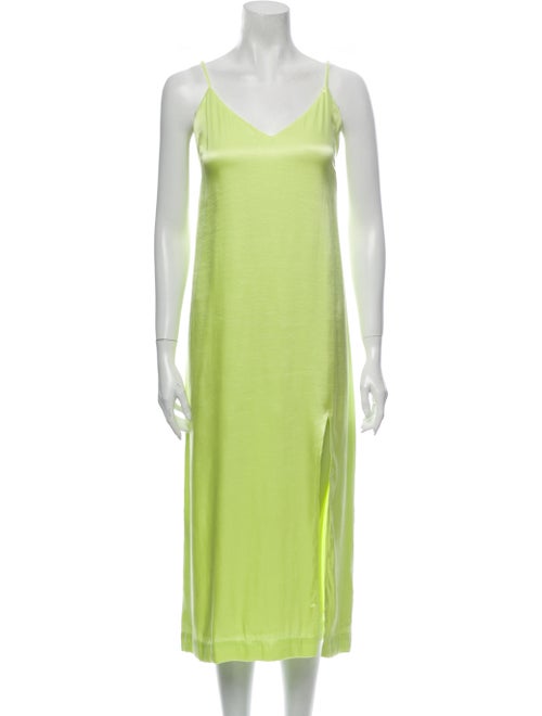 & Other Stories V-Neck Long Dress Green