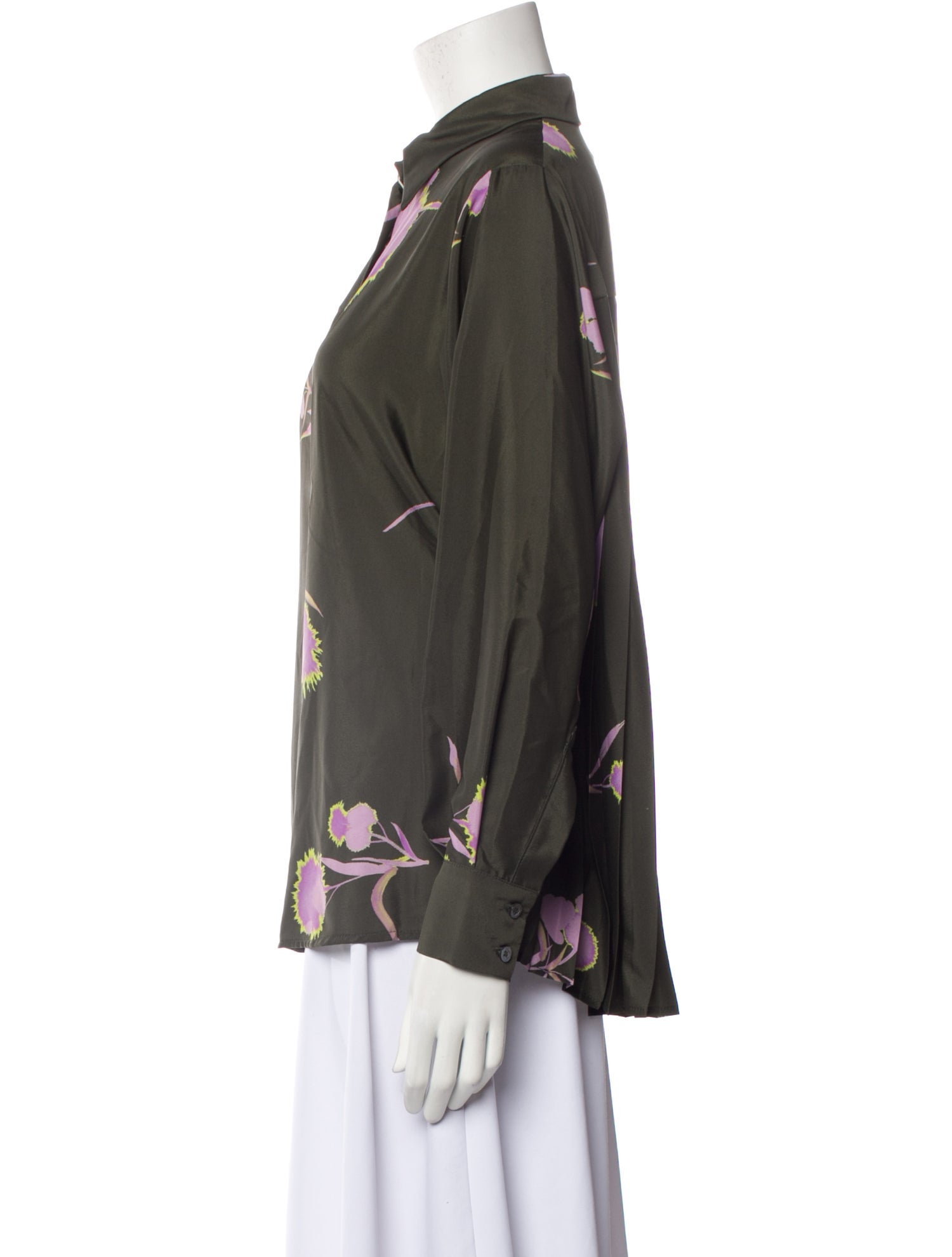 Ottod'Ame Floral Print Long Sleeve Button-Up Top w/ Tags