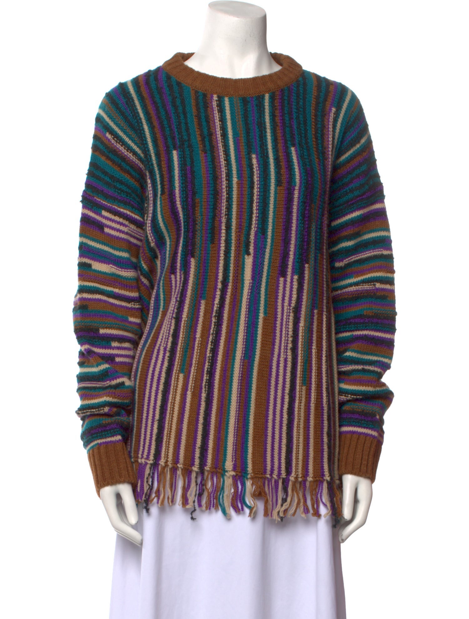 Ottod'Ame Striped Crew Neck Sweater
