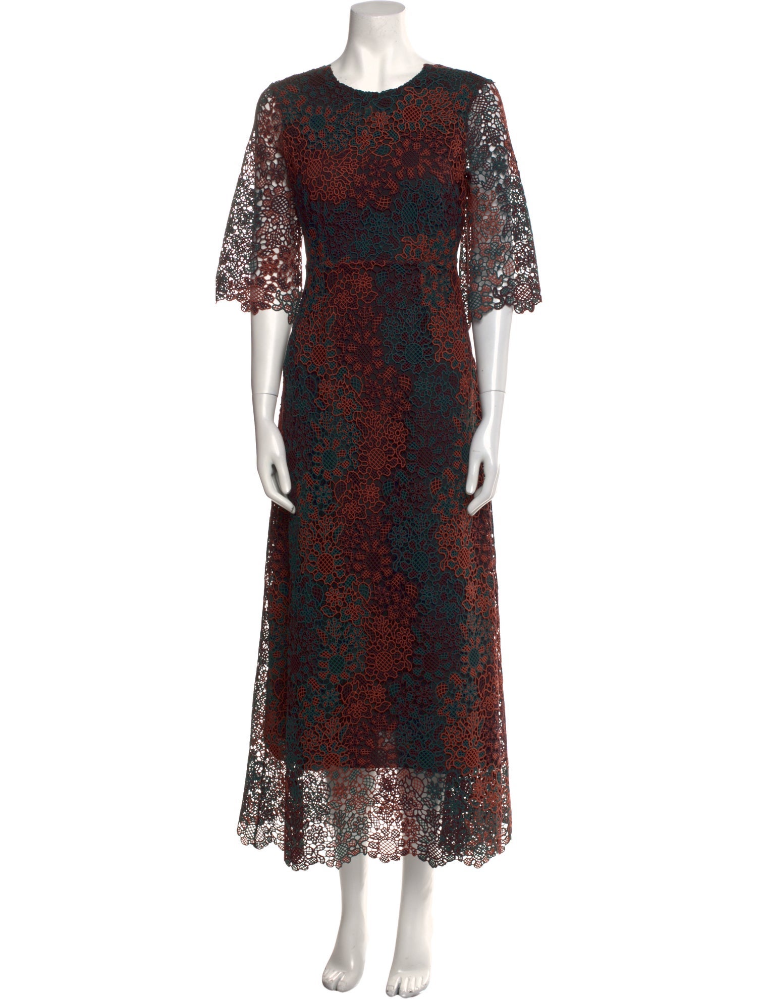 Ottod'Ame Lace Pattern Long Dress