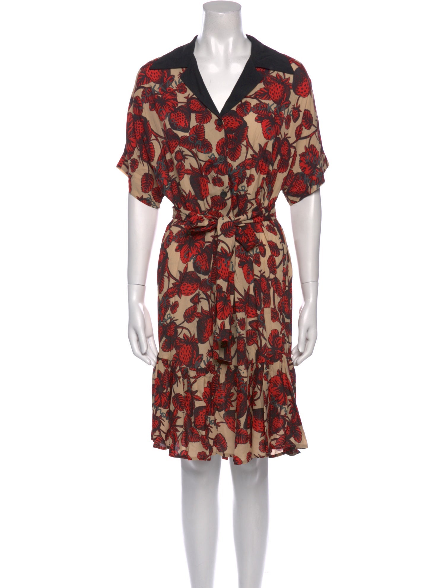 Ottod'Ame Floral Print Knee-Length Dress
