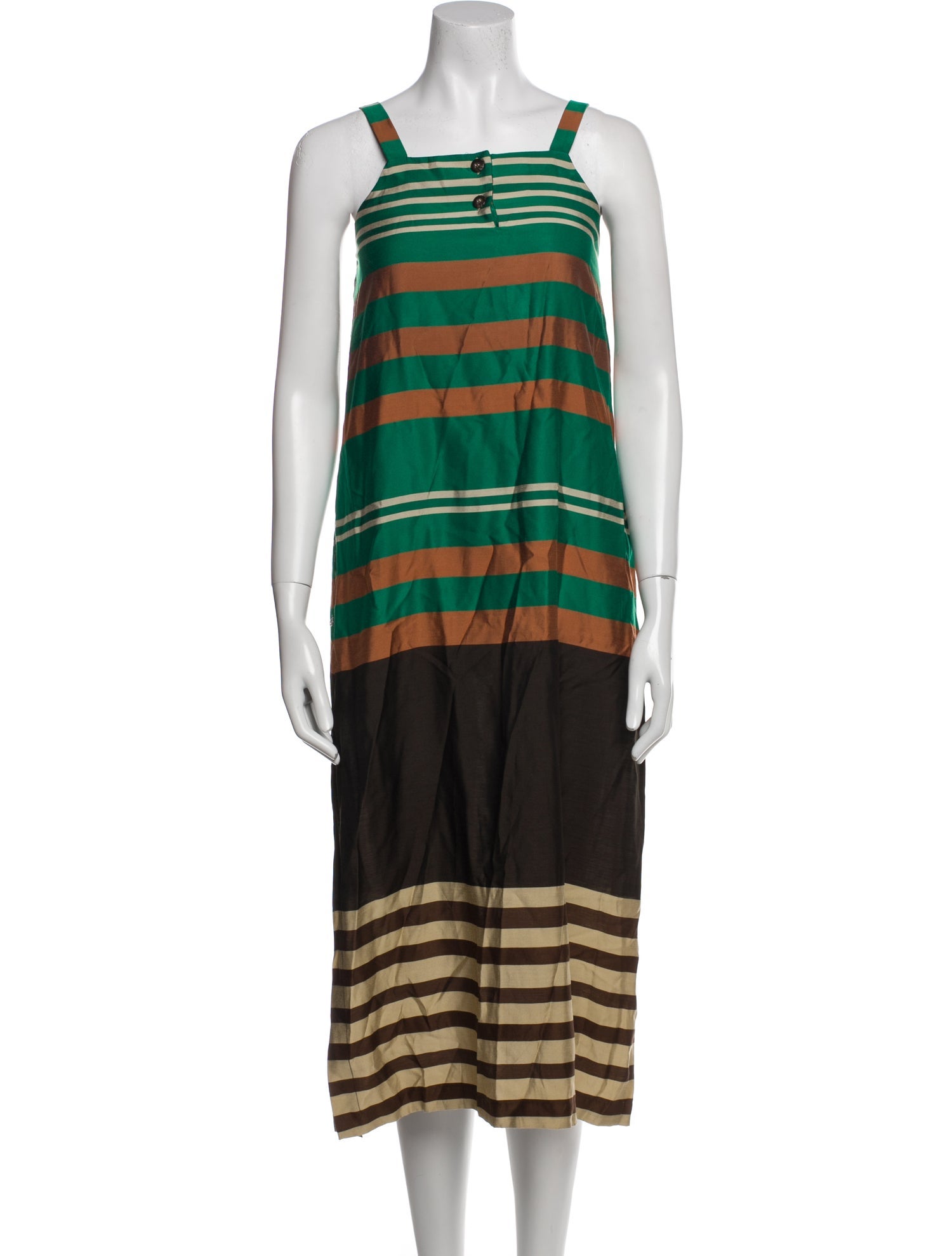Ottod'Ame Striped Midi Length Dress