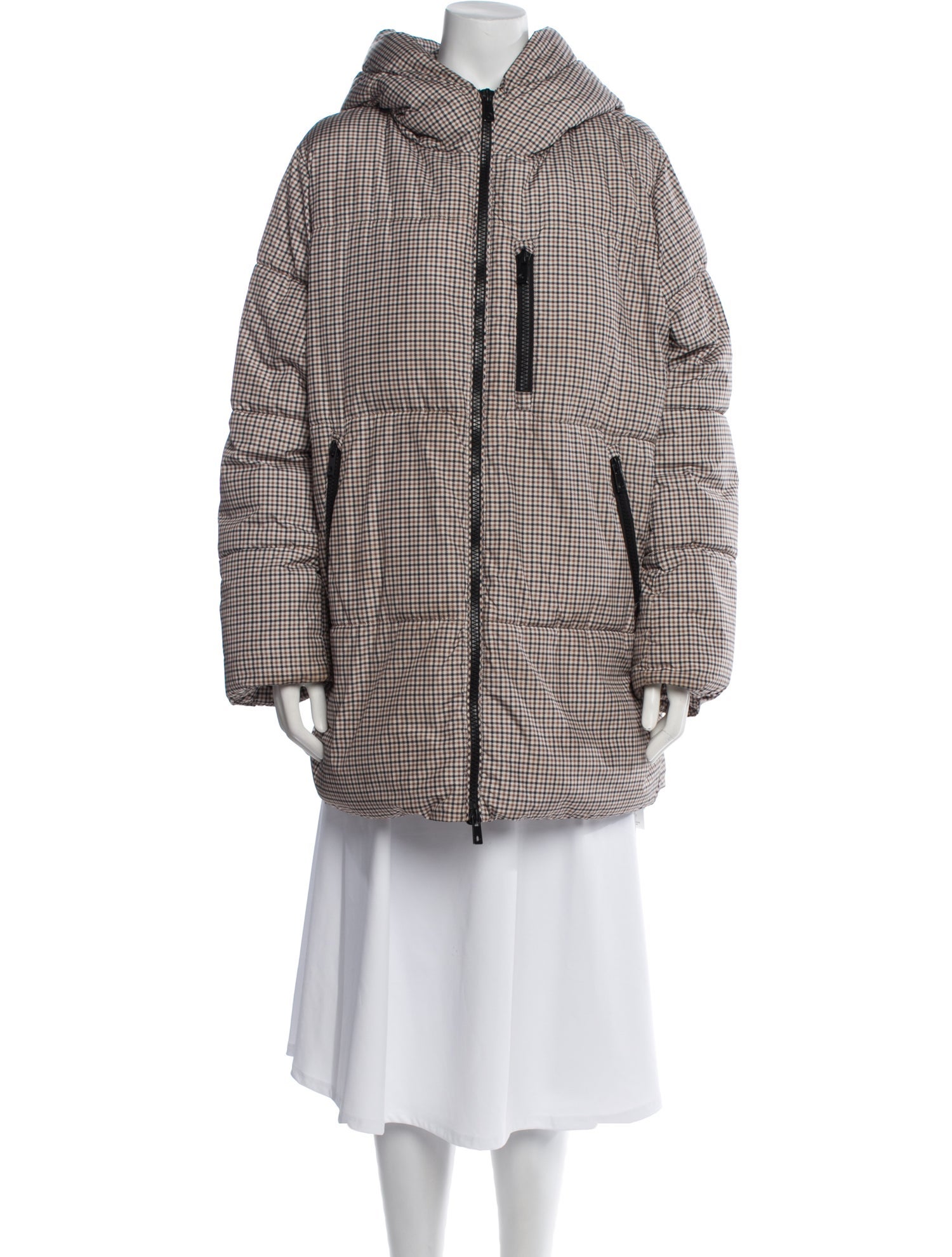 Ottod'Ame Plaid Print Faux Fur Jacket