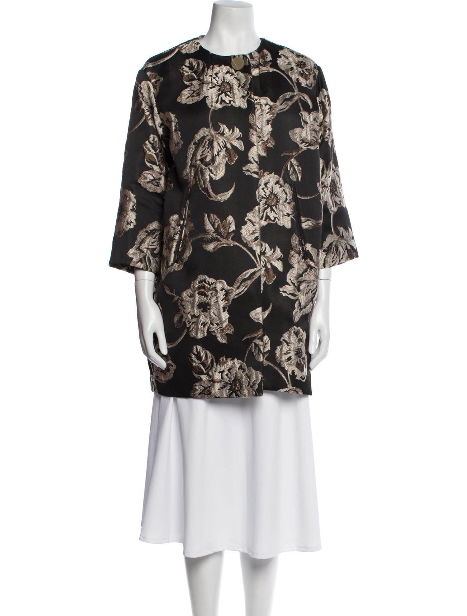 Ottod'Ame Floral Print Trench Coat