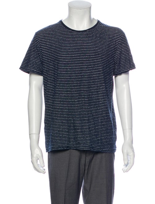Outerknown Striped Crew Neck T-Shirt Blue