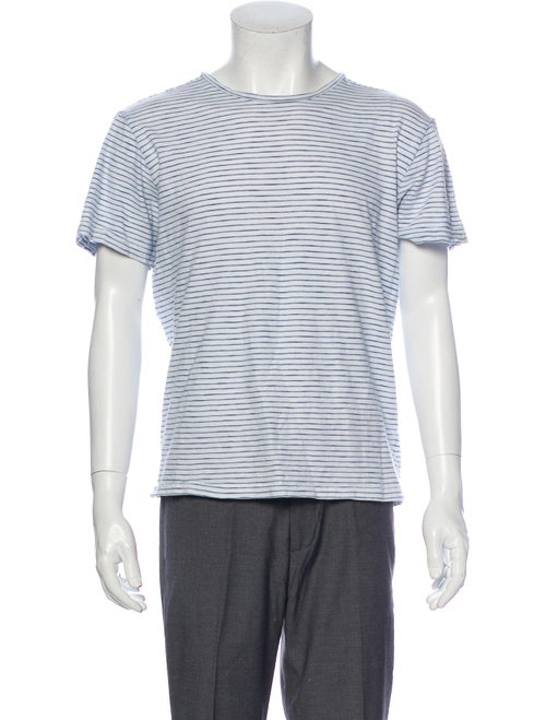 Outerknown Striped Crew Neck T-Shirt Blue