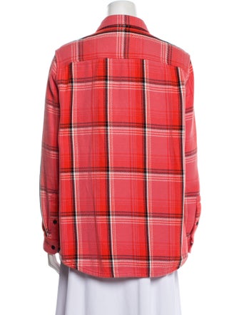 Outerknown Plaid Print Long Sleeve Button-Up Top