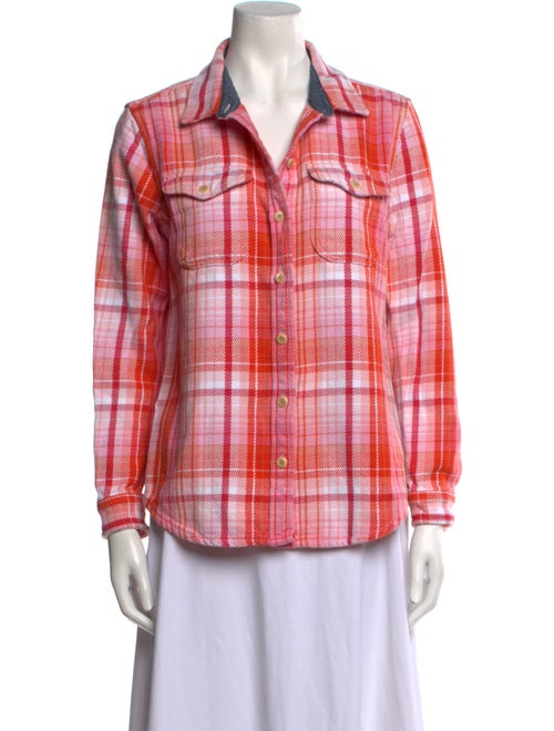 Outerknown Plaid Print Long Sleeve Button-Up Top