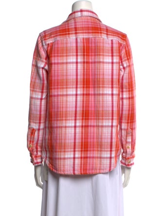 Outerknown Plaid Print Long Sleeve Button-Up Top