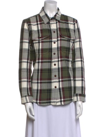 Outerknown Plaid Print Long Sleeve Button-Up Top