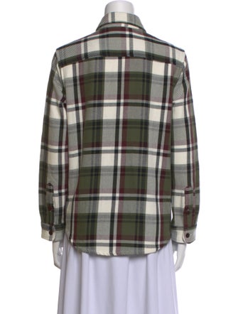 Outerknown Plaid Print Long Sleeve Button-Up Top