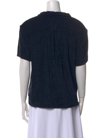 Outerknown V-Neck Short Sleeve Button-Up Top