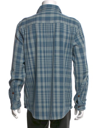 Outerknown Plaid Print Long Sleeve Denim Shirt