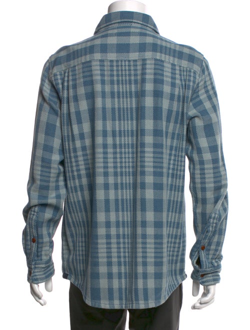 Outerknown Plaid Print Long Sleeve Denim Shirt