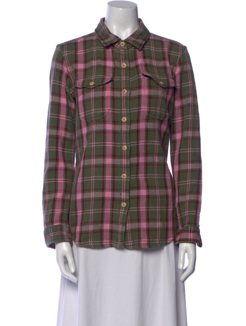 Outerknown Plaid Print Long Sleeve Button-Up Top