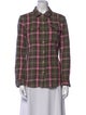 Outerknown Plaid Print Long Sleeve Button-Up Top