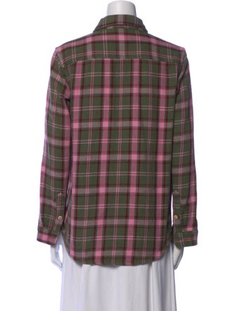 Outerknown Plaid Print Long Sleeve Button-Up Top