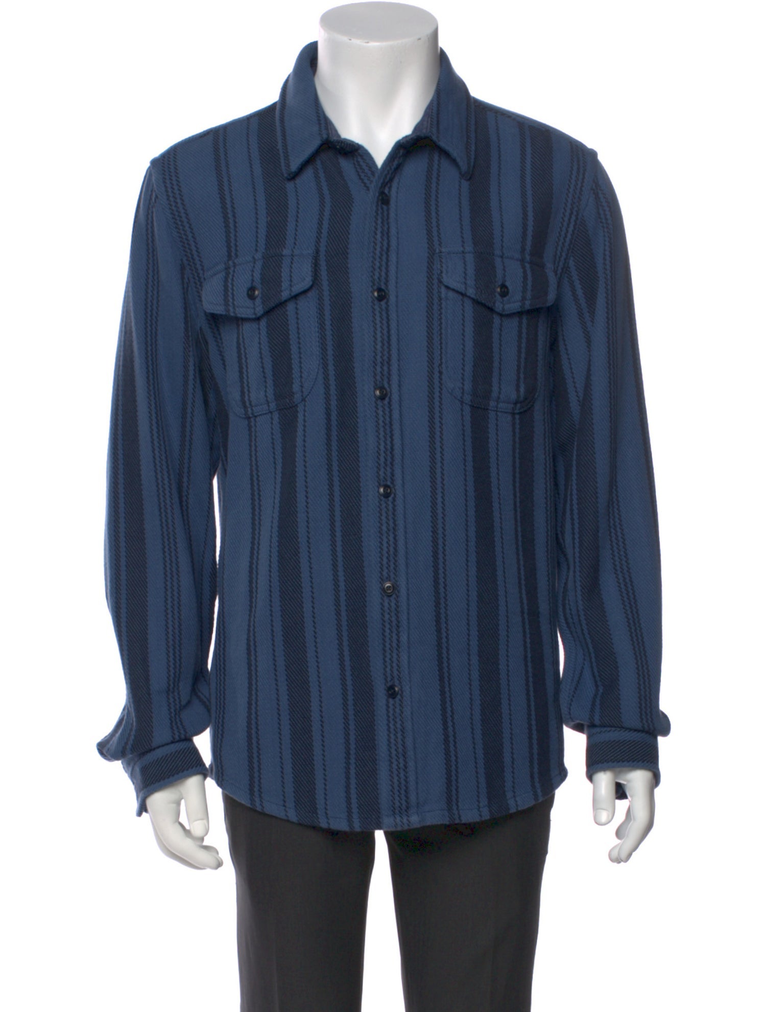 Outerknown Striped Long Sleeve Denim Shirt
